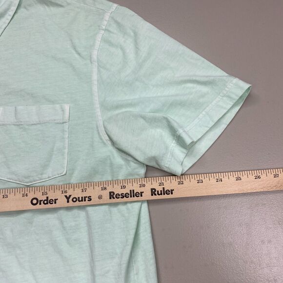 Vineyard Vines Mens Medium Polo Shirt Green Short Sleeve Chest Pocket Whale Logo - Picture 8 of 12